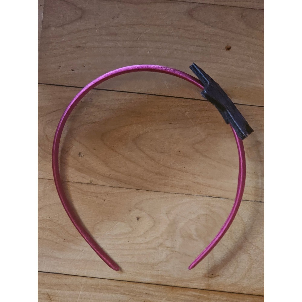 Girls Pink Satin Headband with Blue Glitter Star Hair Accessory Kids Sparkle